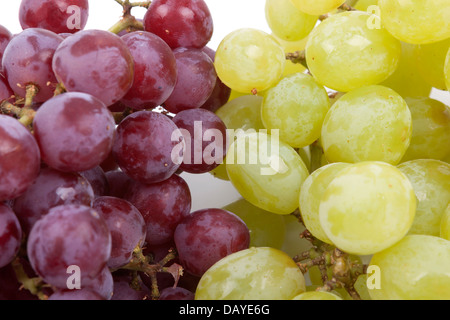 A bunch of green and red grapes isolated on a white background Stock Photo