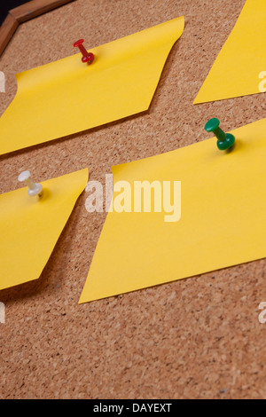 Post It Notes On Cork Board Stock Photo