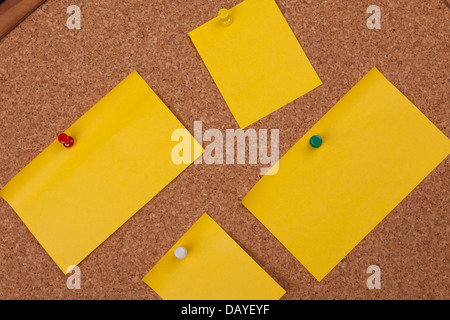 Post It Notes On Cork Board Stock Photo