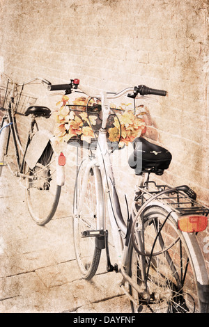 artwork in vintage style, bicycles Stock Photo