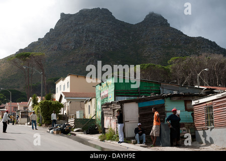 Slums in Imizamo Yethu township, Hout Bay, Cape Town, South Africa Stock Photo