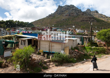 Slums in Imizamo Yethu township, Hout Bay, Cape Town, South Africa Stock Photo