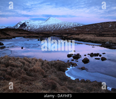 Lochan na Stainge and Black Mount on Rannoch Moor in the Highlands of Scotland Stock Photo