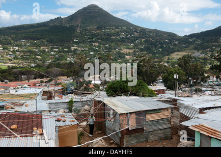 Slums in Imizamo Yethu township, Hout Bay, Cape Town, South Africa Stock Photo