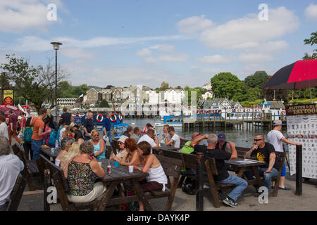 Bowness, UK. 21st July, 2013. Tourists out in force on or around Lake Windermere in the hot summer weather. Credit:  Shoosmith Collection/Alamy Live News Stock Photo