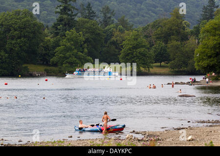 Bowness, UK. 21st July, 2013. Tourists out in force on or around Lake Windermere in the hot summer weather. Credit:  Shoosmith Collection/Alamy Live News Stock Photo