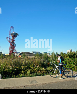 View of the ArcelorMittal Orbit in the Olympic Park, Stratford, East London, England, United Kingdom Stock Photo