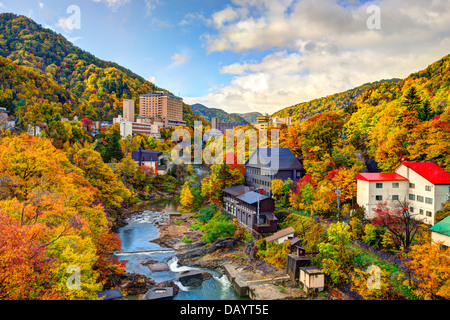 Hot springs resort town of Jozankei, Japan in the fall. Stock Photo