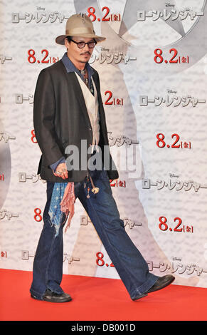 Johnny Depp, Jul 17, 2013 : Tokyo, Japan, on July 17, 2013 : Actor Johnny Depp attends a Japan premiere for 'The Lone Ranger' in Tokyo, Japan, on July 17, 2013. The film will open on August 2 in Japan. Stock Photo