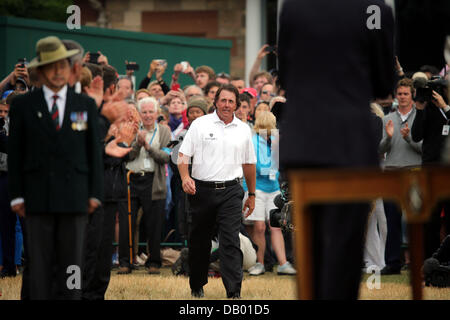 Gullane, East Lothian, Scotland. 21st , 2013. Phil Mickelson (USA) Golf : Phil Mickelson of United States celebrates after the final round of the 142nd British Open Championship at Muirfield in Gullane, East Lothian, Scotland . Credit:  Koji Aoki/AFLO SPORT/Alamy Live News Stock Photo