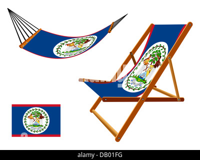 belize hammock and deck chair set against white background, abstract vector art illustration Stock Photo