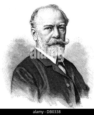 Wolff, Julius, 16.9.1834 - 3.6.1910, German poet, portrait, wood engraving, after photo, circa 1900, Stock Photo