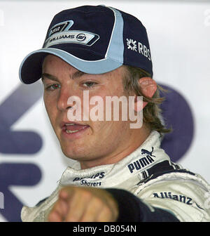 German Formula One driver Nico Rosberg of Williams seen at the pit of Nevers Magny-Cours circuit near Nevers, France, 29 June 2007. The Formula One Grand Prix of France 2007 will be held on 01 July. Photo: Carmen Jaspersen Stock Photo