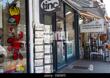 Northcote Road Antiques Market and Shops in Wandsworth, Battersea - London UK Stock Photo