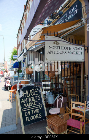 Northcote Road Antiques Market in Wandsworth, Battersea - London UK Stock Photo