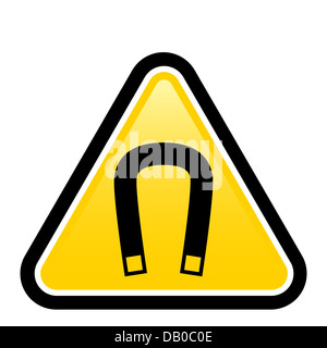 Magnetic field warning sign. Illustration on white background for design Stock Photo