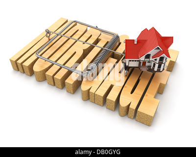 Wooden mousetrap 3D Stock Photo - Alamy