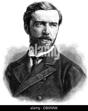 Malet, Edward Baldwin, 10.10.1837 - 29.6.1908, British  diplomat, ambassador to Germany 1884 - 1895, portrait, wood engraving, 1884, Stock Photo