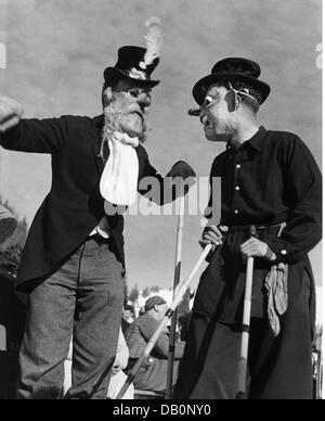 festivities, carnival, carnival on skis, costumed skiers, Firstalm, Schliersee, 1938, Additional-Rights-Clearences-Not Available Stock Photo