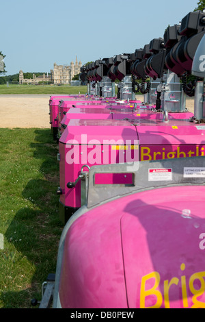 Lighting generators ready for the Battle of the Proms at Burghley Park. Stock Photo