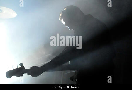 Ostrava, Czech Republic. 21st July, 2013. Bassist of the British group XX Oliver Sim performs during the International music festival Colours of Ostrava July 21, 2013 in Ostrava, Czech Republic. (CTK Photo/Jaroslav Ozana) Stock Photo