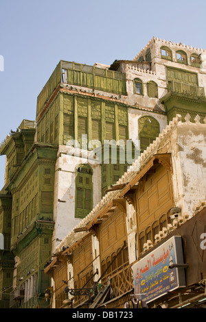 Old coral houses, Old Jeddah (Al-Balad), Saudi Arabia Stock Photo
