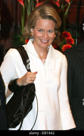 Crown Princess Mathilde attends the 'Koningsfeest' celebrations in Brussels, Belgium, 15 November 2007. A number of students, some were taken in costudy by the police, protested against the monarchy during the event. Photo: Albert Nieboer (NETHERLANDS OUT) Stock Photo