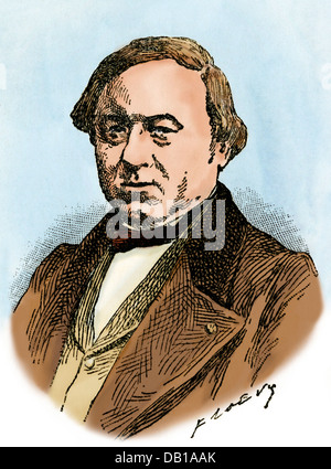 French chemist Jean-Baptiste-Andre Dumas. Digitally colored woodcut Stock Photo