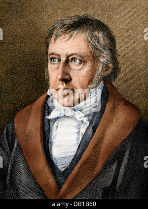 Georg Wilhelm Friedrich Hegel. Digitally colored halftone reproduction of a painting by Selbers Stock Photo