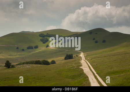 Umbrian landscape with road Stock Photo
