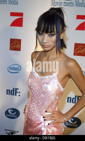 Chinese actress Bai Ling poses for the cameras as she for the 'Movie meets Media' party in Hamburg, Germany, 03 December 2007. The famous Atlantic hotel hosted guests from showbiz, media and economy. Photo: Wolfgang Langenstrassen Stock Photo