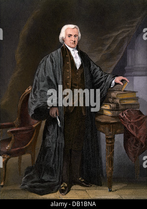 Oliver Ellsworth, Chief Justice of the US Supreme Court. Hand-colored steel engraving Stock Photo