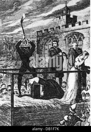 justice, penitentiary system, beheading of a woman in the Middle Ages ...