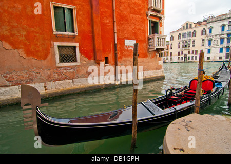 Venice Italy Gondolas on canal , most famous boat  Stock Photo