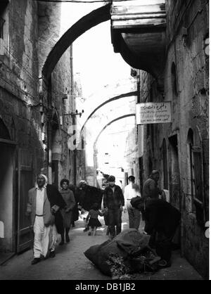 geography / travel, Israel, Jerusalem, streets, Via Dolorosa, 1960s, Additional-Rights-Clearences-Not Available Stock Photo