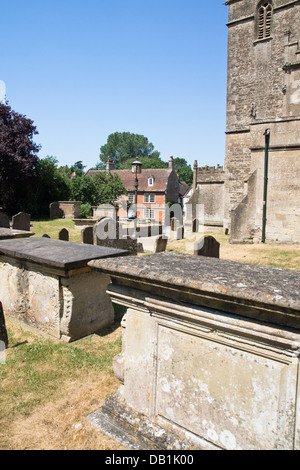 Lacock is a attractive historic village in Wiltshire England UK   St Cyriac's Church Stock Photo