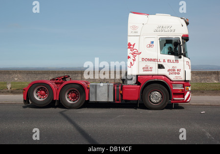 Truck parked on promenade Stock Photo