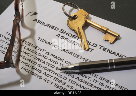 Assured Shorthold Tenancy Agreement. Property rental Stock Photo