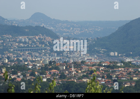 Chiasso overview in the canton of Ticino, Switzerland Stock Photo