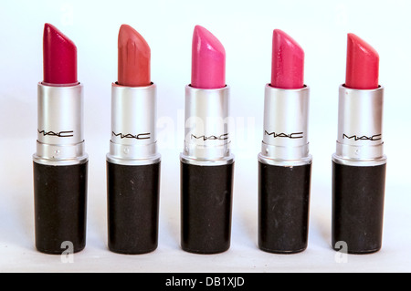 LIne of MAC Lipsticks Stock Photo