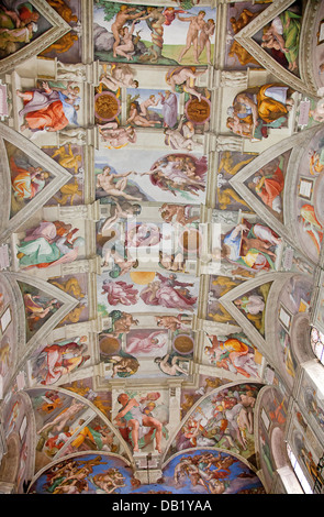Frescos of Sistine Chapel, Vatican, Rome Stock Photo