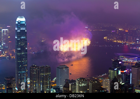Fireworks in Hong Kong, China Stock Photo