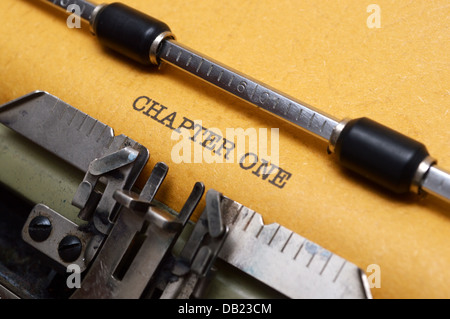 Chapter one text on typing machine Stock Photo