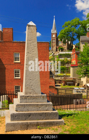 Monumant at Original Site of John Browns Fort, Harpers Ferry, West Virginia, USA Stock Photo