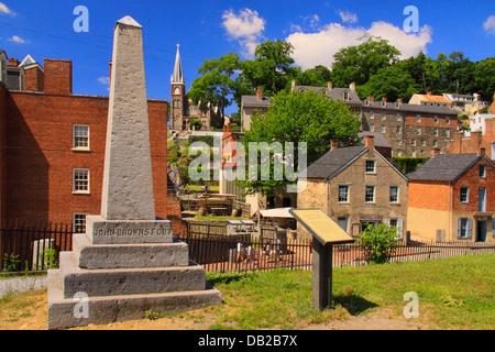Monumant at Original Site of John Browns Fort, Harpers Ferry, West Virginia, USA Stock Photo