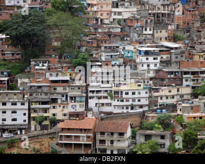 View on one of the many Favelas, the slums of Rio de Janeiro, Brazil, 01 December 2007. Photo: Peter Kneffel Stock Photo