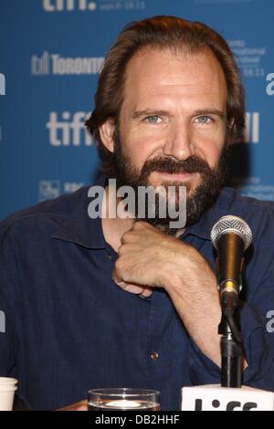 British director/actor Ralph Fiennes attends the press conference of 'Coriolanus' during the Toronto International Film Festival, TIFF, at Bell Lightbox in Toronto, Canada, on 12 September 2011. Photo: Hubert Boesl Stock Photo