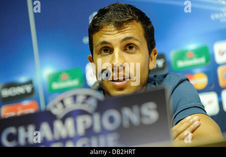 Player of the Spanish soccer team Villarreal CF Nilmar attends a press conference at the El Madrigal stadium in Villarreal, Germany, 13 September 2011. Villarreal faces Bayern Munich for the first Champions League group match on 14 September 2011. Photo: Andreas Gebert Stock Photo