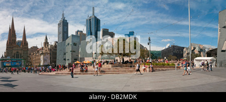 Federation Square Melbourne Victoria Australia Stock Photo