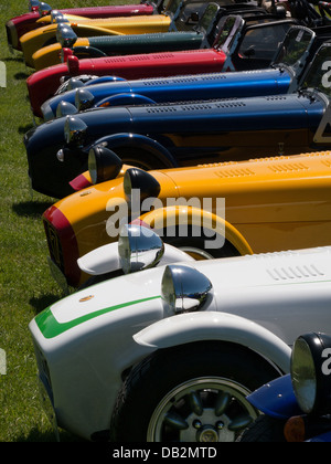 Row of Caterham Seven cars at club meeting event 2013 Stock Photo